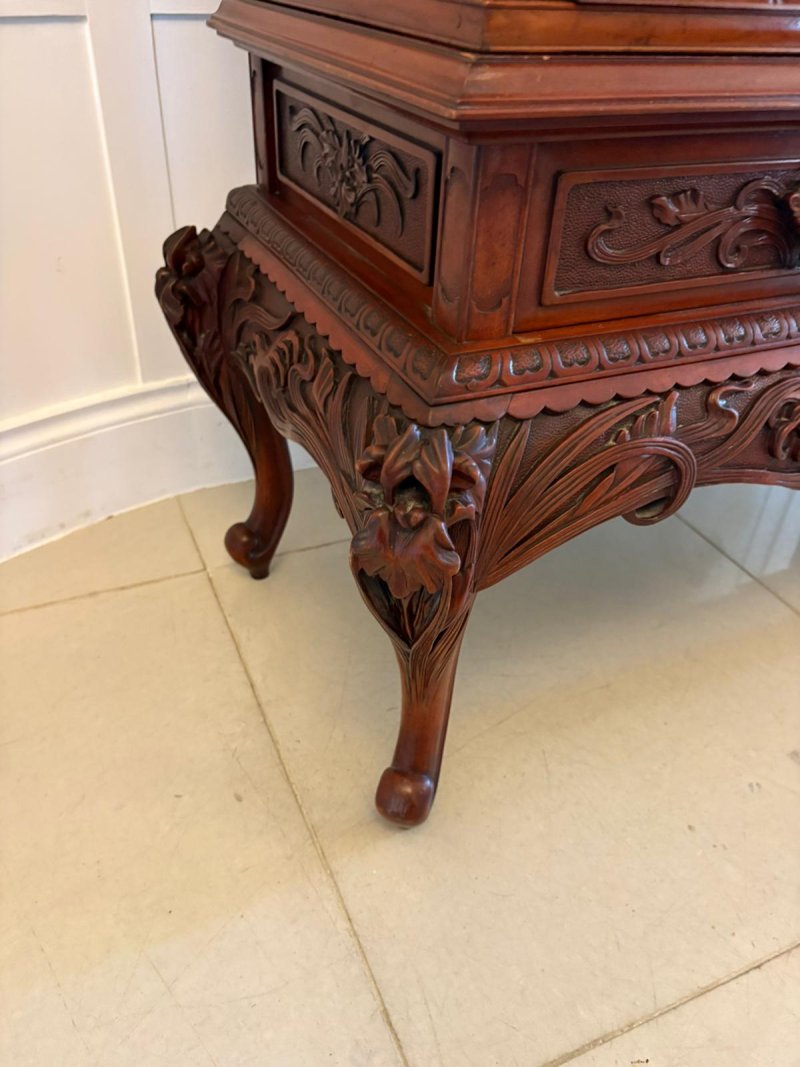 Fabulous Antique Japanese Red Lacquer Hardwood Display Cabinet - Image 19